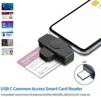 Rocketek USB typu c smart Card Čítačka pamäťových ID Banka EMV elektronické DNIE dni občan sim cloner konektor adaptéra Android Telefóny