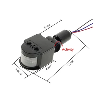 Automatické Infračervené PIR Snímač Pohybu Prepínač Univerzálny Profesionálny Motion Sensor, Light Switch Vonkajšie AC 220V S LED Svetlom