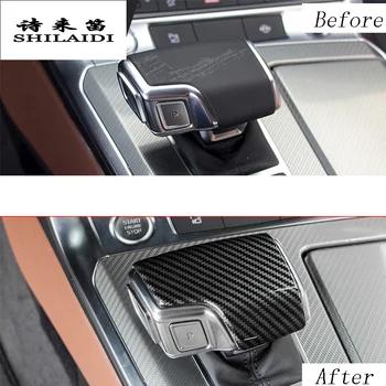 Auto Styling automatická rýchlosť radenie gombík hlavu uhlíkových vlákien zahŕňa Samolepky Pre Audi A6, A7 2012-2019 Interiéru Auto Príslušenstvo