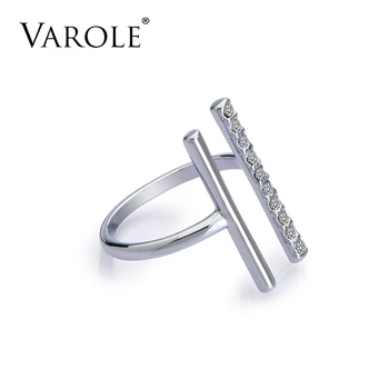 VAROLE Paralelne Midi Knunkle Krúžok Svieti Crystal Zlatá Farba Prstene pre Ženy Šperky Veľkoobchod Anel