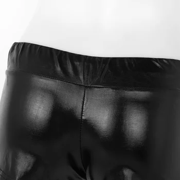 Iiniim Sexy Dámske Femme telo latex lakovanej Kože Wetlook Šortky Clubwear na Večer Strany Pól Tanečné Nosiť Mini Šortky