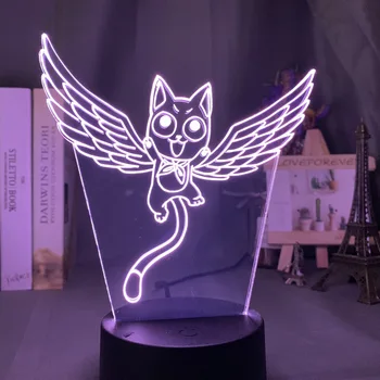 Anime Víla Chvost Natsu Dragneel a Erza Scarlet Objať Nočné Svetlo Led Dotykový Snímač Nočného pre Dieťa Izba Dekor Tabuľka 3d Lampa
