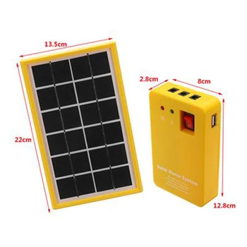 Vonkajšie Prenosný Solárny Panel Elektrický Generátor 3 LED Žiarovka Power System Kit