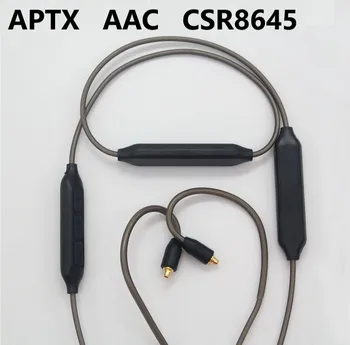 APTX Bezdrôtové Slúchadlá Kábel Dual Batérie CSR8645 Čip, AAC Bluetooth Headset Kábel MMCX Upgrade Audio Kábel pre Shure SE535 UE900