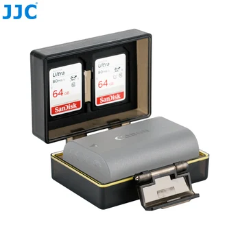 JJC Vode-Odolný Fotoaparát Batérie Prípade s 2 SD Karty Sloty Skladovanie pre Canon NB-7L BP-511A Nikon EN-EL14 Fuji NP-W126 NP-95