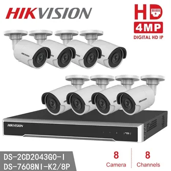Hikvision DS-2CD2043G0-I 4MP Vysokej Resoultion WDR POE IČ Bullet IP Kamera + NVR Hikvision DS-7608NI-K2/8P 8CH 8 POE H. 265