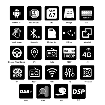 DSP Android 10 2Din DVD Pre VW/Volkswagen/Golf/Polo/Tiguan/Passat/leon/Skoda/Octavia autorádia GPS Car Multimedia player, dab rds