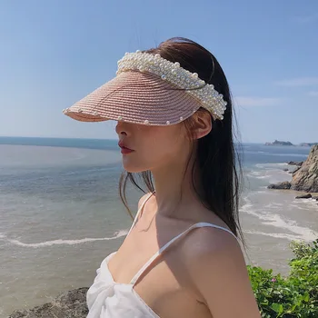Slamený klobúk dámske letné ručné pearl beach slamy slnečník spp