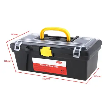 12 Palcový Ziskové Multifunkčné PP Plastu Tool Box s Odnímateľné Dve vrstvy, Skladovanie Home / Workshop Zbierať Diely