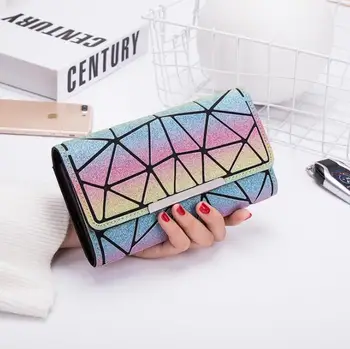 Nové Geometrické peňaženky Svetelný kabelka Shinning ženy hologram laster Spojka geometrie peňaženky malú kabelku pre dievča Doprava Zadarmo