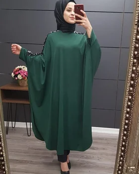 Plus Veľkosť Islamské Oblečenie Moslimské Oblečenie Žien Dubaj turecký Dlhé Šaty, Kimono Sequin Etnický Štýl Sedem-bod Rukáv Divoké Šaty