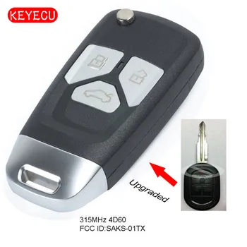 Keyecu Inovované Flip Diaľkové príveskom 315MHz 4D60 Čip pre Chevrolet Optra FCC ID: NYOSAKS-01TX