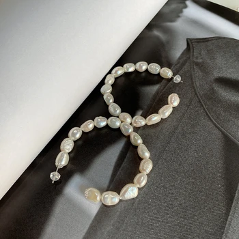 LouLeur Barokový Tvarované Pearl 925 Silver Stud Elegantné Náušnice Kórejský Štýl Minimalistický Náušnice Pre Ženy, Jemné Šperky 2020 Nové