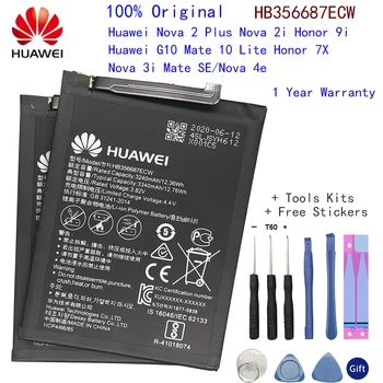 Nový, Originálny HB356687ECW 3340mAh Nabíjateľnú batériu Telefónu Huawei Nova 2 plus Nova 2i česť 9i huawei G10 Mate 10 lite