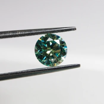 Lab diamond 2piece VVS 1ct 6,5 mm Svetlo Zelená Voľné Moissanite diamod kameň náušnice zásnubný prsteň
