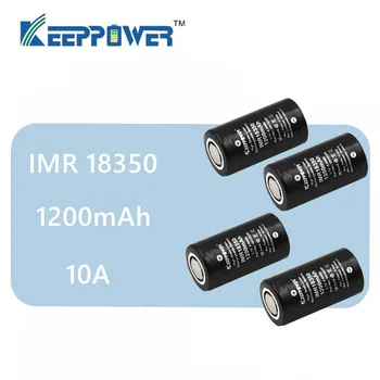 4pcs Pôvodné Keeppower 10A vypúšťanie IMR18350 1200mAh UH1835P Li-ion nabíjateľnú batériu IMR 18350 batérie drop shipping