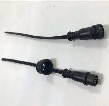 10pcs/množstvo 3 Core BLACK Nepremokavé pigtail,20 cm dlhé, každý, muža a ženu, muža konektora priemer:13,5 m;20AWG plochý kábel
