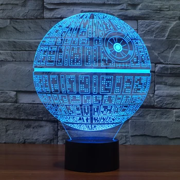 Farebné USB Star Wars Hviezdu Smrti 3D stolná Lampa Luminaria Led Nočné Svetlo Diaľkové Prepínanie Dekoratívne osvetlenie Dovolenku dary