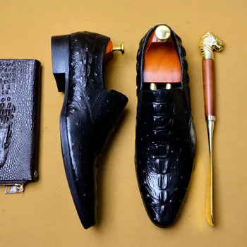 Phenkang pánske kožené topánky pravej kože oxford topánky pre mužov luxusné šaty topánky slipon svadobné topánky kožené brogues