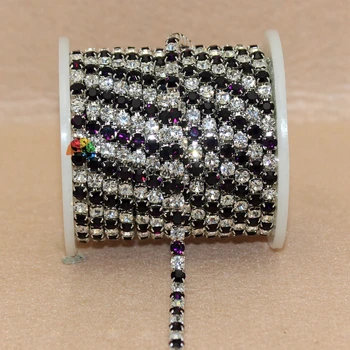 10yards SS16 4 mm Blízkosti Nastaviť Ametyst Alternatívne Crystal Reťazca v Striebornej Pre DIY Jewelries Browbands Odev, Svadobné dekorácie