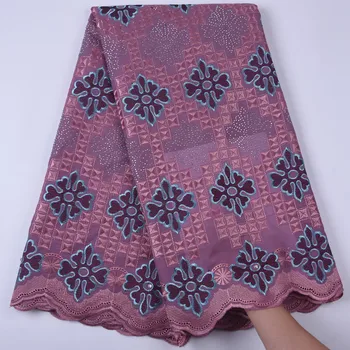 Hot-predaj Afrických Čipky Textílie Švajčiarskej Bavlny Čipky Textílie Diamond Kvet Obrázok Výšivky Vhodné Pre ženské Šaty A1709