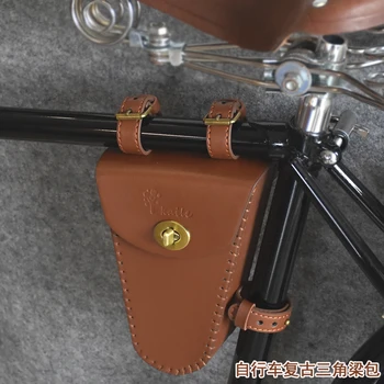 Jazda na bicykli nástroj tašky Retro bicykel s lúč trojuholník taška auta lúč taška taška kožené nostalgické klasický štýl PU materiálu G05