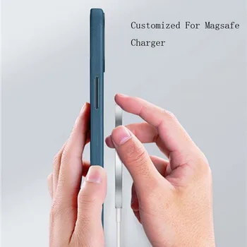 Luxusné MagSafe Magnetické Originálne Kožené puzdro Kryt Telefónu, Pre Iphone 12 12pro 12mini 12promax Business KS1046