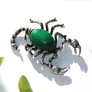 Farlena Šperky Semi-precious stone hmyzu Brošňa Mužov Scorpion odznak kolíky Vintage Opal Brošňa pre Ženy, Odevné doplnky