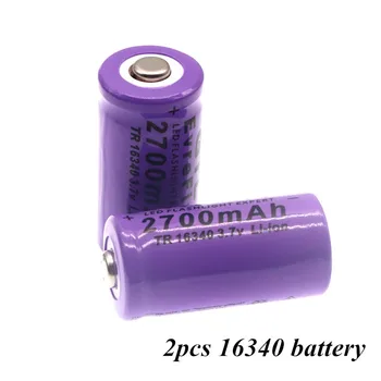 Nový, originálny 16340 Batérie CR123A 16340 2700mAh Batérie 3,7 V Li-ion Nabíjateľnú Batériu+16340Charger