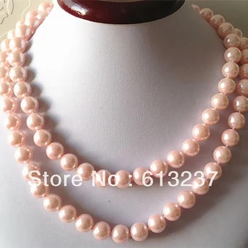 Európska shell kolo klasická simulované-pearl 10 mm korálky diy vysokej kvality s dlhým reťazcom náhrdelník šperky, takže 36 palcový MY3328