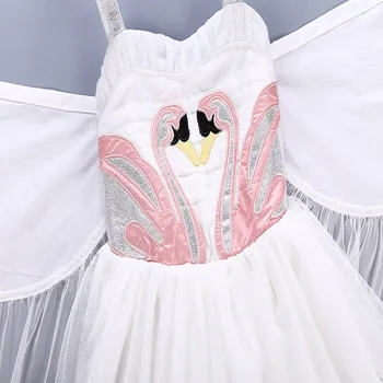 Dievčatá Šaty, Anjelské Krídla Kostým Swan Princess Šaty Flower Dieťa Tutu Šaty Sequined Dievčatká Podväzkové Vestido Módne 2021