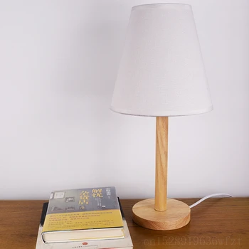 Drevo LED Stolové Lampy pre Spálne Nočná Lampa Retro Nordic Handričkou Lampcover Stolná Lampa Svadbu, Výzdoba Stola Svetlo, Led Osvetlenie
