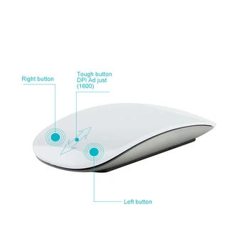 CHYI Bluetooth 5.0 Bezdrôtová Myš, Dobíjacia Touch Magic Slim Laserových Myší 1600DPI Pokojnej Office Počítač Mause Pre Apple Mac PC
